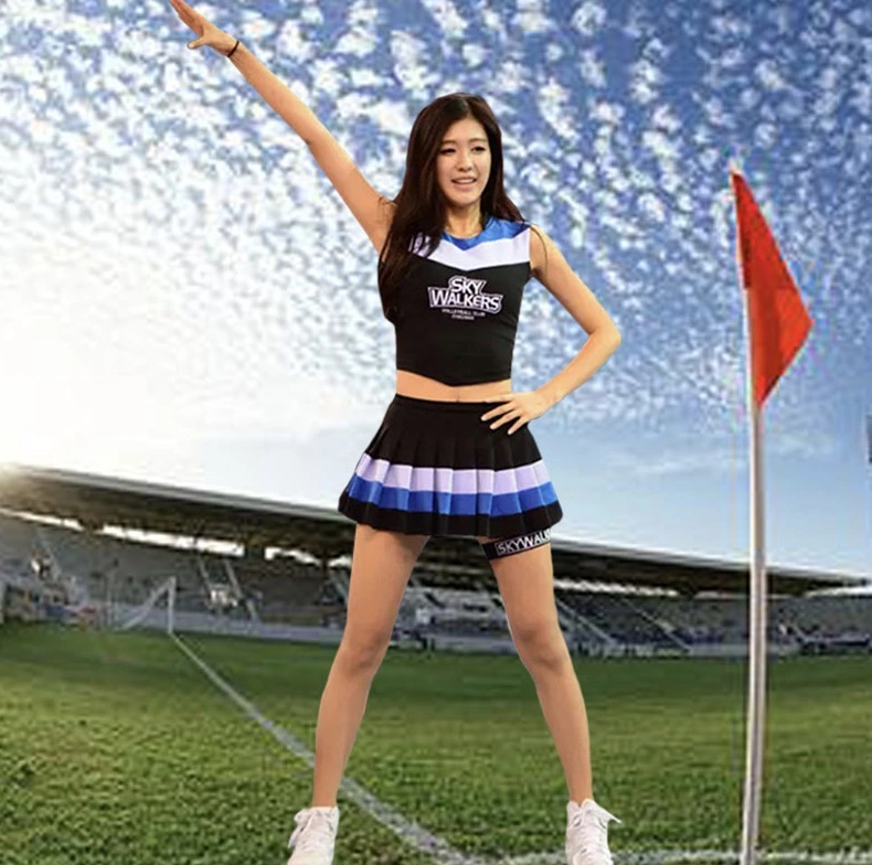 Beautiful Summer New Design Female Adult Cheerleading Costumes Soccer Crazy Fans Cheerleading Costumes