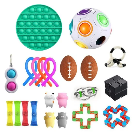 QS Amazon Venda Quente Suporte Educacional Clientes Liberdade DIY Montagem Cubo Fidget Brinquedos Pop It Autismo Bolha Sensorial Fidget Brinquedos para Crianças Brinquedos Infantis