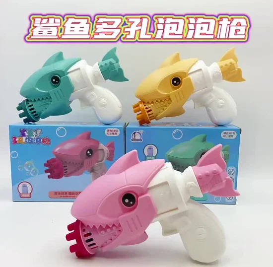 2022 novo 7 buracos spray automático leão tubarão dinossauro triceratops brinquedo juguetes elétrica led novidade bolha arma para crianças